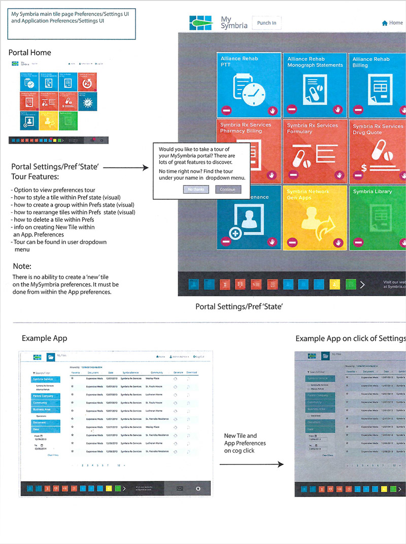 mid-fi prototype of tour and app preference settings