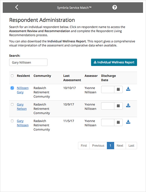 the app administration view